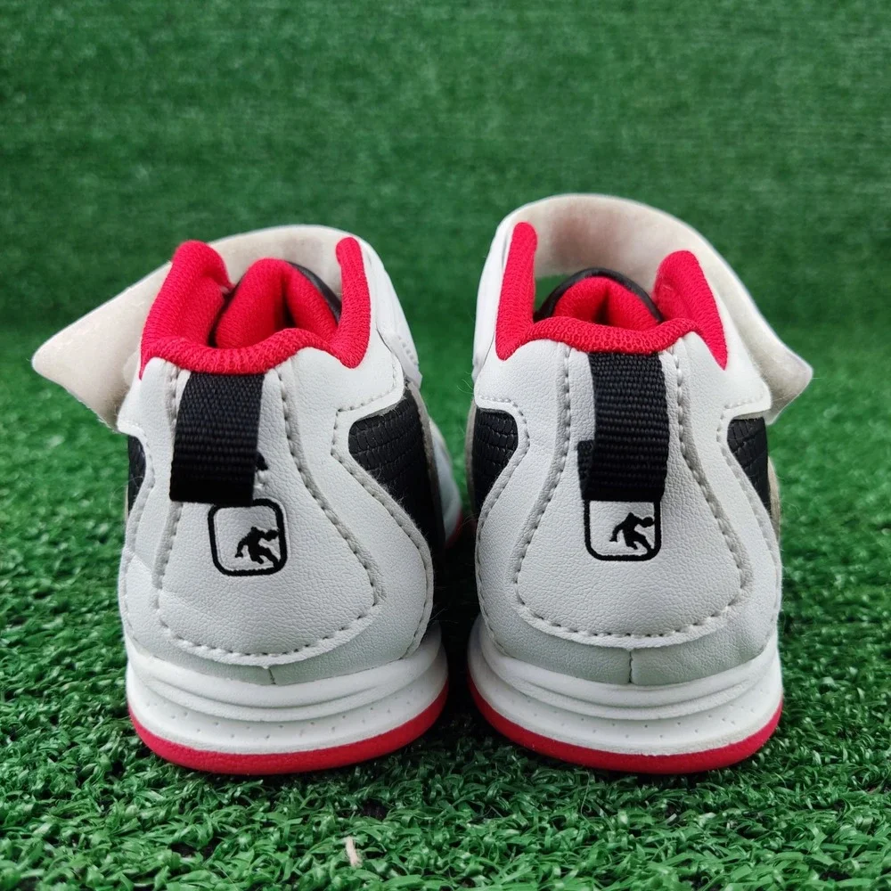 AND1 Basketball Sneakers Kids Size 4 White‎ Red Black High Top Hook Loop Strap
